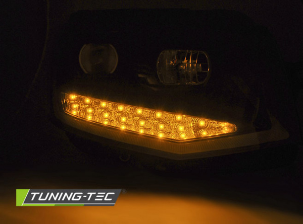 LED Tagfahrlicht Scheinwerfer für VW T6 15-19 schwarz mit LED Blinker